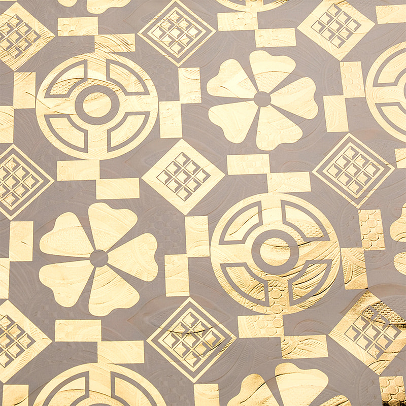 TMIE-06-5 Dyed Colors Embossed Gold Bazin Fabric