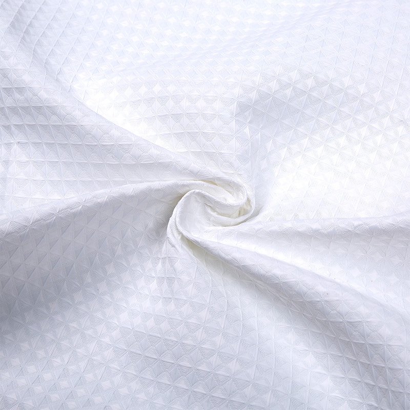 TMIE-01-3 Whiten/Bleached Dyed Extinction Rhombus Lattice Shower Curtain Fabric