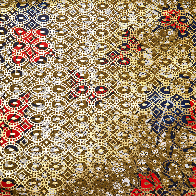 TMIE-06-9 Two Face Printing With Gold Paste Wax Fabric