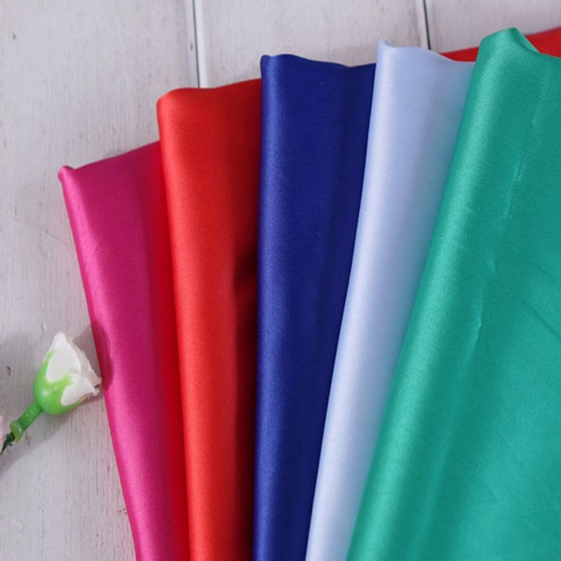 TMIE-14-6 The Plain Woven Breathable Full Dull Satin Has Soft Hand Feeling Poly Matte Surface Texture Satin Dyed Fabric